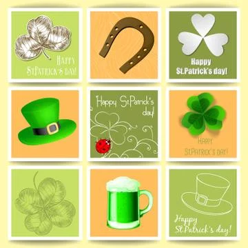 St. patrick day cards Stock Illustration