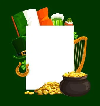 St. Patrick Day cartoon vector celtic poster Stock Illustration