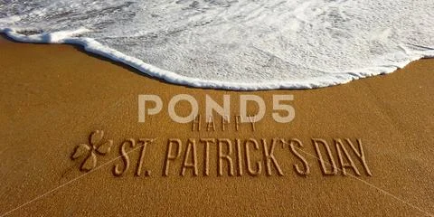 St Patrick Day Celebration in the Beach Photo Image Stock Photos