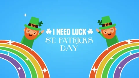St patrick day celebration with lucky leprechauns and sparkling rainbows, v.. 動画素材 338315716