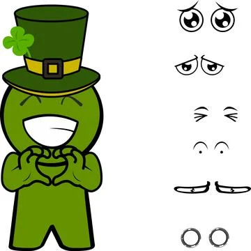 St patrick day character cartoon kawaii Stock Illustration