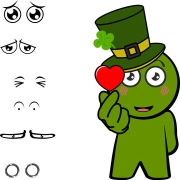 St patrick day character cartoon kawaii pack Stock Illustration
