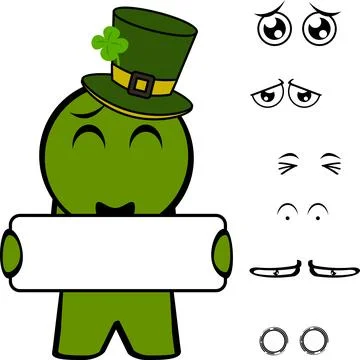 St patrick day character cartoon kawaii pack Stock Illustration