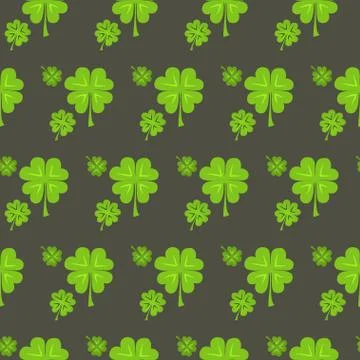 St Patrick Day clover seamless pattern Stock Illustration