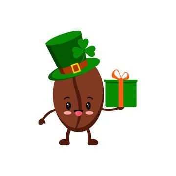St Patrick day coffee bean icon isolated on white background. Stock Illustration