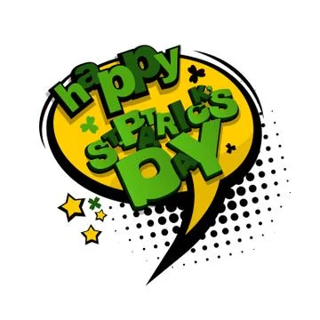 St Patrick Day comic text Stock Illustration