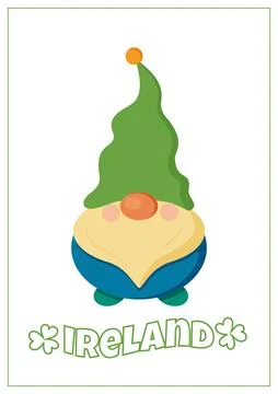 St Patrick Day Gnome. Saint Patricks day card Stock Illustration