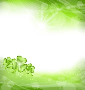 St. patrick day green clover background Stock Illustration