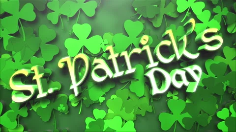 St Patrick Day on green Irish shamrocks pattern Stock Footage 232836741