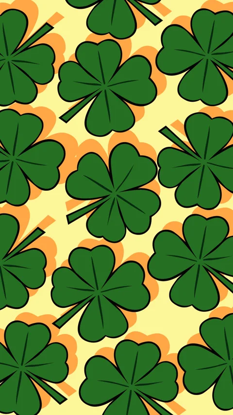 St Patrick Day Green Shamrock Pattern Background Stock-Footage 331936707