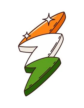 St Patrick day groovy Irish thunderbolt lightning Stock Illustration