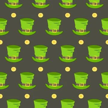 St Patrick Day hat seamless pattern Stock Illustration