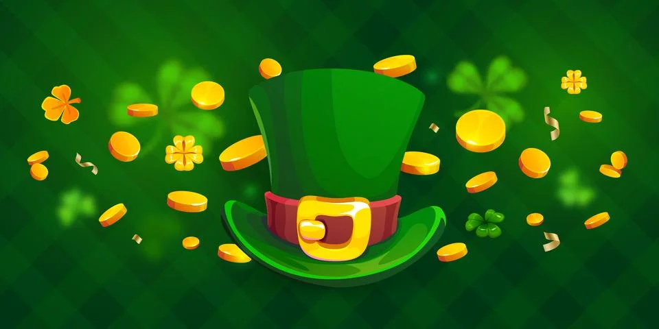 St Patrick Day holiday background, leprechaun hat 스톡 일러스트