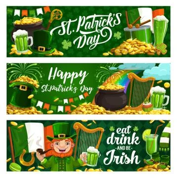 St Patrick day holiday banners Stock Illustration