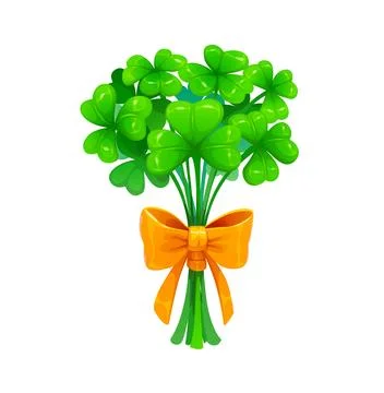 St Patrick day Irish shamrock clover trefoil bunch Stock Illustration