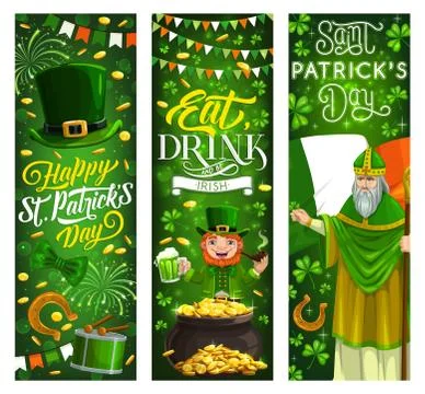St Patrick day leprechaun and Irish Paddy man Stock Illustration