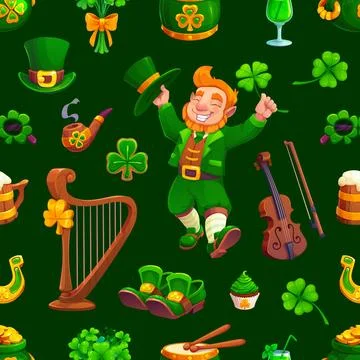 St Patrick day pattern, vector seamless wallpaper Illustrazione stock