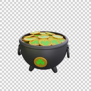 St patrick day pot gold leprechaun irish icon Stock Illustration