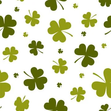 St. Patrick day seamless pattern with shamrock. Cute festive background for Illustrazione stock