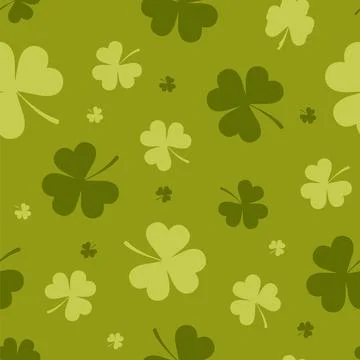St. Patrick day seamless pattern with shamrock. Cute festive background for イラスト素材