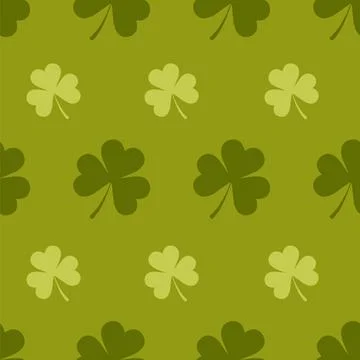 St. Patrick day seamless pattern with shamrock. Cute festive background for Stock Illustration