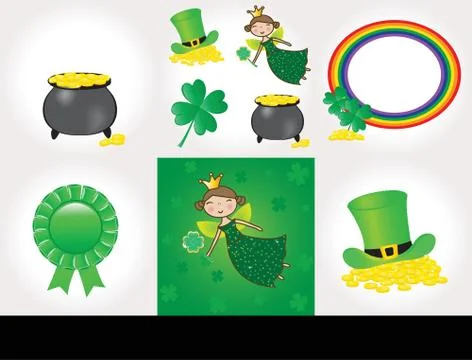 St Patrick day set Stock Illustration