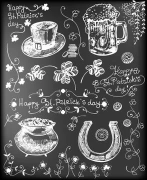 St. Patrick day set Stock Illustration