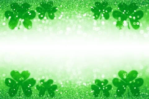St Patrick Day Shamrock Irish Lucky Green Background Backdrop Stock Illustration