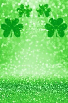 St Patrick Day Shamrock Irish Lucky Green Background Stock Photos