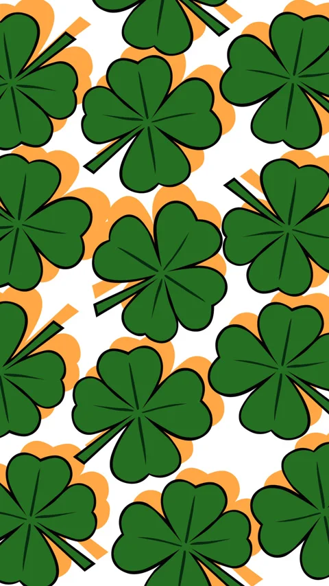 St Patrick Day Shamrock Seamless Pattern Background Stock Footage 331937741