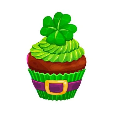 St Patrick day sweet cake, cartoon holiday dessert イラスト素材