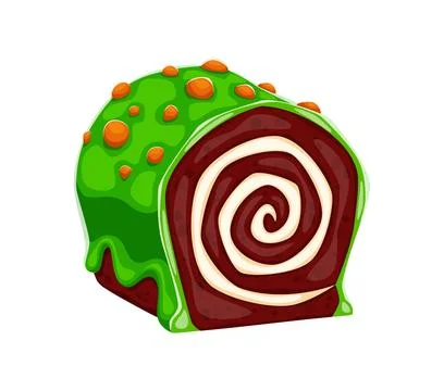 St Patrick Day sweet cake or green biscuit roll Stock Illustration