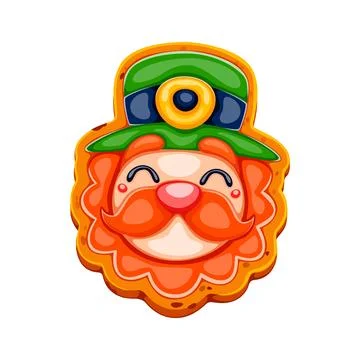 St Patrick Day sweets, leprechaun face cookie Stock Illustration