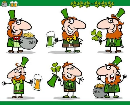 St patrick day themes set cartoon illustration Cartoon Illustration of Hap... Stock Photos