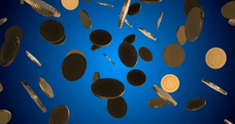 St Patrick Golden Coins falling slow motion Stock Footage 241866595