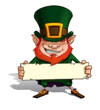 St. patrick holding a label Stock Illustration