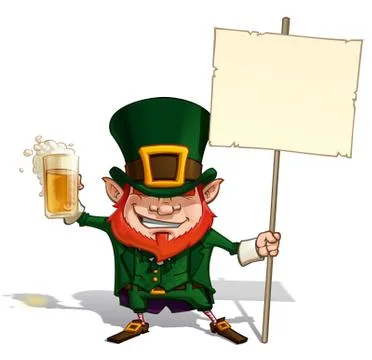 St. patrick holding a placard Stock Illustration