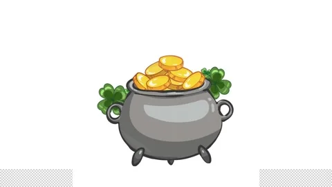 St Patrick s Day animation featuring a pot of gold Stock Footage 328663841