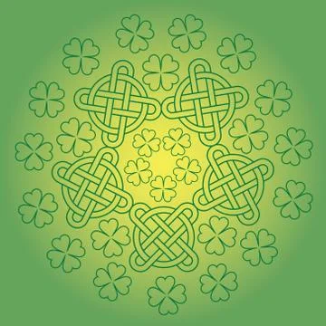 St Patrick s day background with knot ornament and clover Illustrazione stock