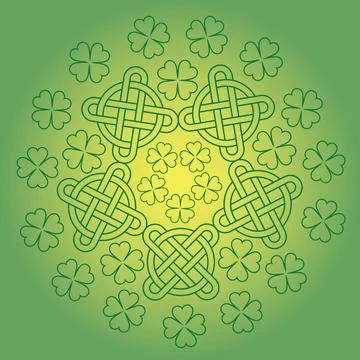 St Patrick s day background with knot ornament and clover. St Patrick s da... Stock Photos