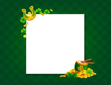 St Patrick s day banner with shamrock clovers Stock Illustration