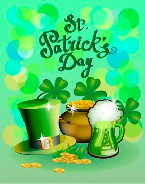 St. Patrick s Day greeting. Vector illustration. Stock Illustration