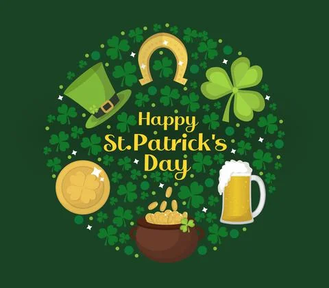 St. Patrick s Day greeting card, invitation, poster, flyer. Template for your Stock Illustration