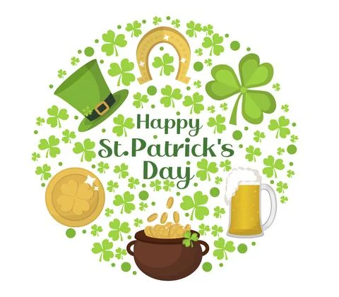 St. Patrick s Day greeting card, invitation, poster, flyer. Template for your Stock Illustration