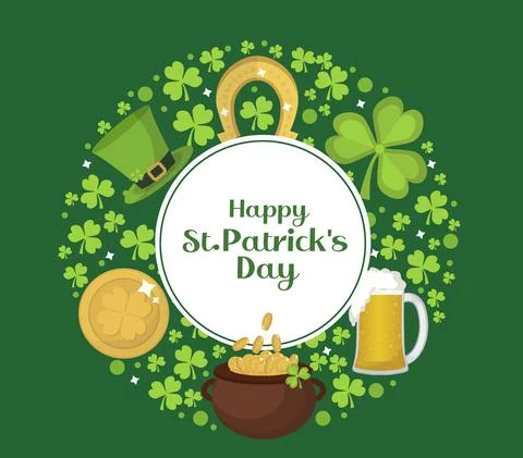 St. Patrick s Day greeting card, invitation, poster, flyer. Template for your Stock Illustration