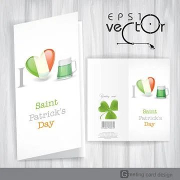 St. Patrick s Day. I Love Beer. Greeting Card Design, Template. St. Patric... Stock Photos