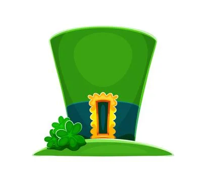 St Patrick s day leprechaun green bowler and hat Stock Illustration