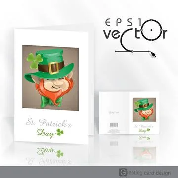 St Patrick s Day Leprechaun Face. St Patrick s Day Leprechaun Face. Greeti... Stock Photos