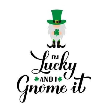 St. Patrick s day Lettering. Cute cartoon leprechaun. Funny Saint Patricks da Stock Illustration