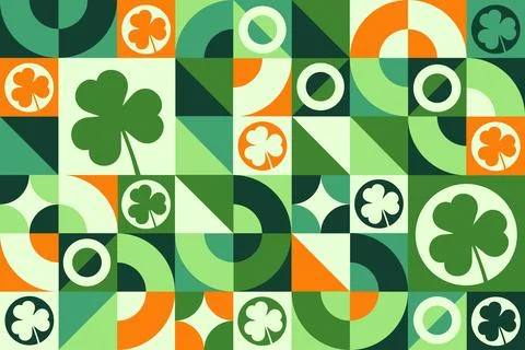 St. Patrick s Day. March 17. Seamless geometric pattern. Template for background イラスト素材
